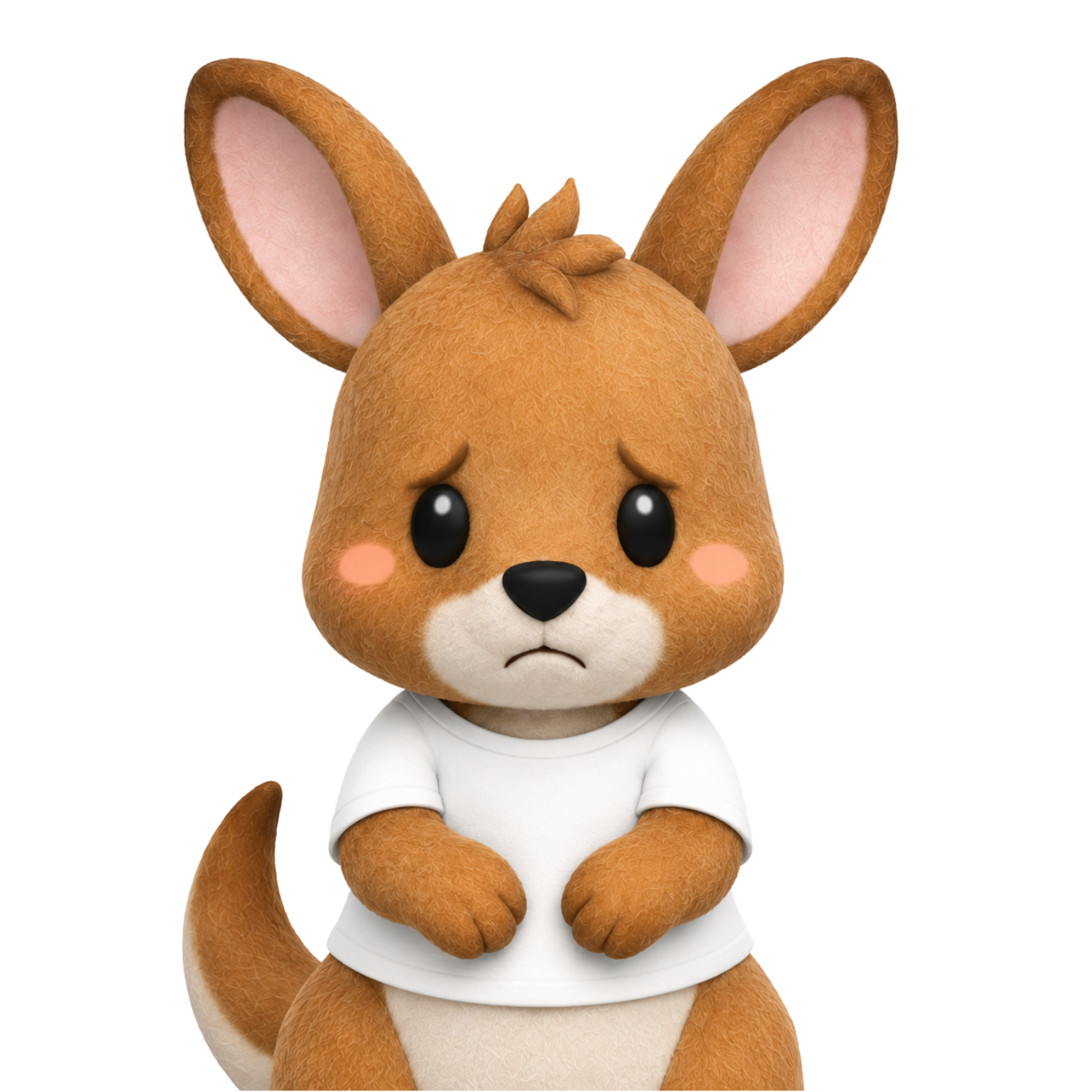 Joey the kangaroo mascot looking sad